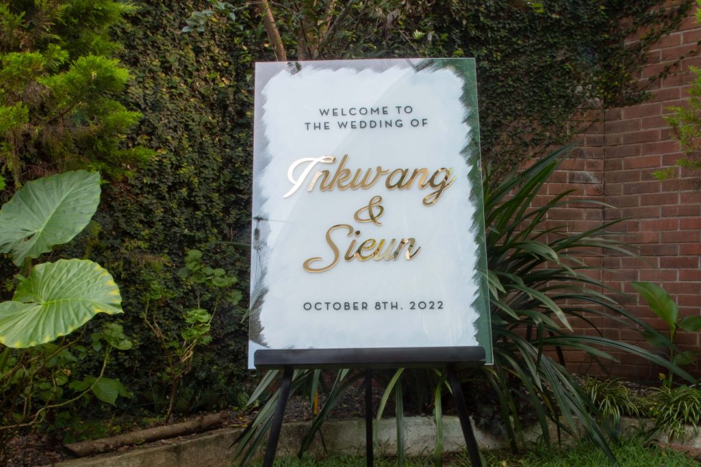 Rótulo de boda acrílico