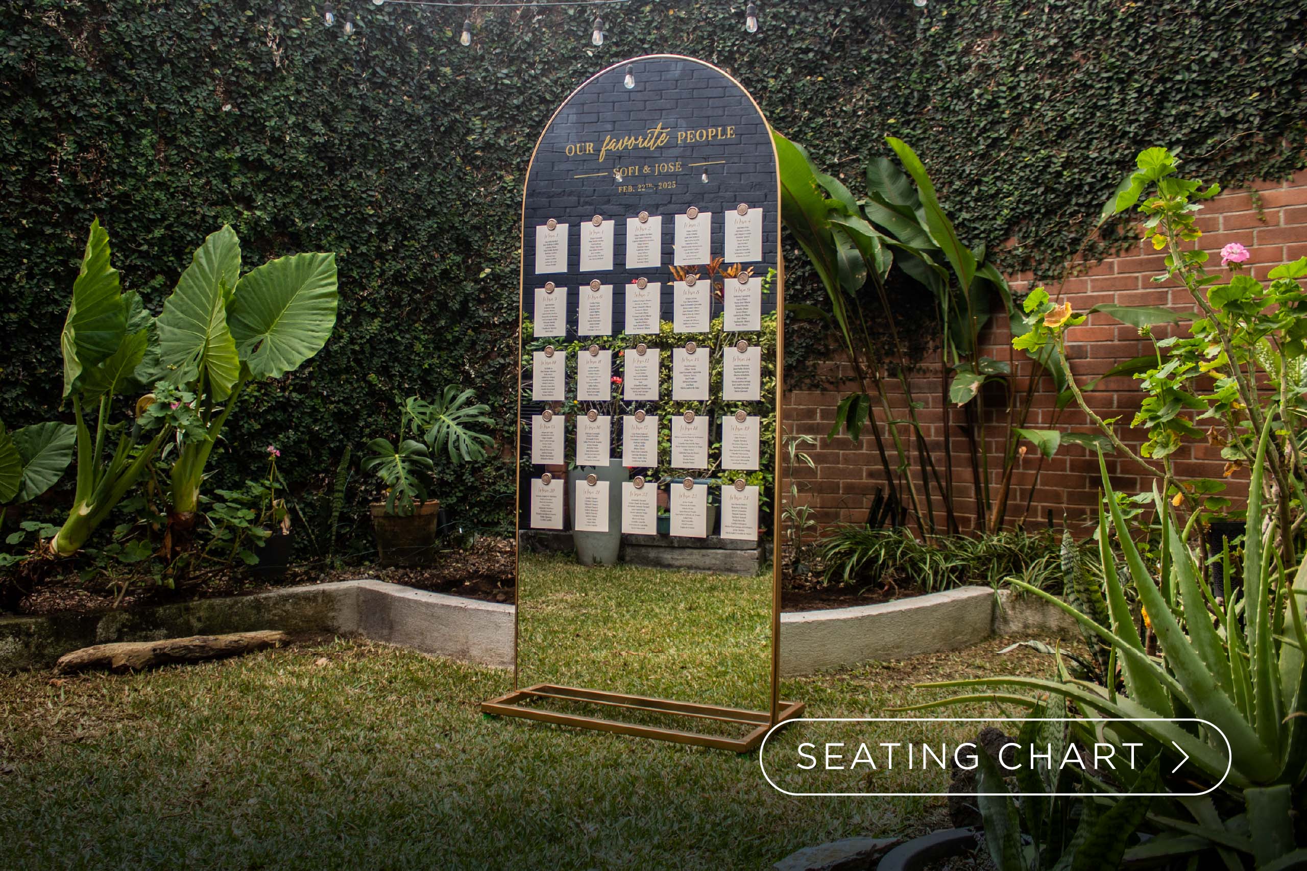 Rótulos de Seating Chart para boda
